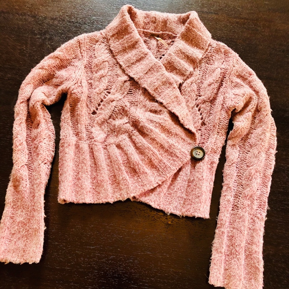 Free People Blush Knit Cropped Cardigan Sweater - Picture 3 of 8